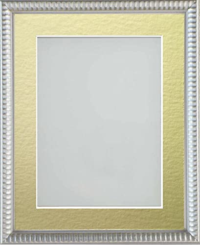 Frame Company Grantham Silver 14x11 Frame With Gold Mount For Image 10x7inch *Choice of Sizes* Fitted with Real Glass โ image 1