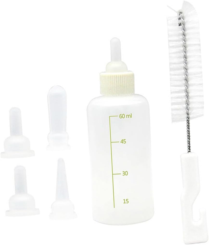 VANZACK 6sets Pet Nursing Bottle for Cats and Dogs Feeding Bottles Scale Design Portable Pet Feeder for Kittens and Puppies