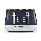 Morphy Richards Cassini 4 Slice Toaster, Variable Browning and Width Slots, 6 Power Levels, Removable Crumb Tray, Illuminated Buttons, High Lift, Defrost, Reheat, 800W, Outer Space Blue, 243021