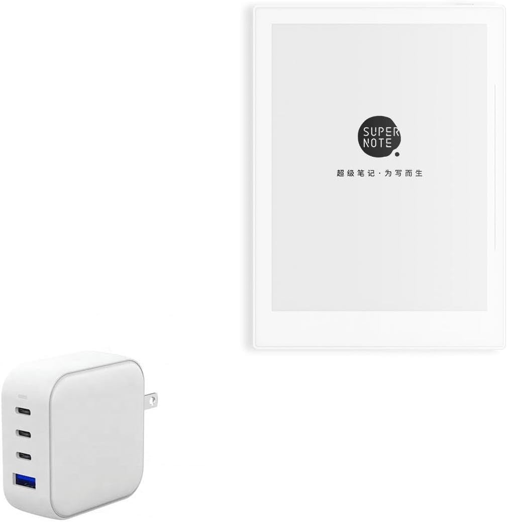 BoxWave Charger Compatible with Ratta SuperNote A6 Agile - PD miniCube (100W), 100W 3 PD Port Wall Charger International - Winter White