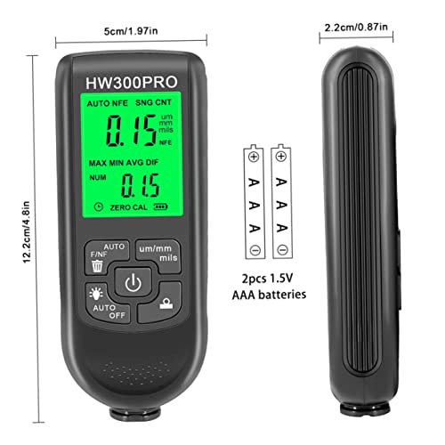 Medidor de espesor de pintura automotriz LIFKOME, calibrador digital para recubrimientos (0-2000 μm) miniatura 2