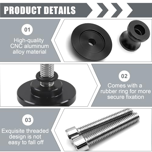 M8 Ständeraufnahme Bobbins Universal für KAWASAKI Z650 Z900 Z800 Z1000SX, Motorrad Ständeraufnahme Schwarz, Montageständer Schwingen Mortorrad Zubehör für VERSYS 650 ER6N Ninja 650 400 1000 ZX6R