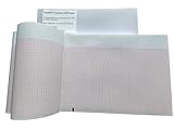 Fuyatina 2 Packs EKG Paper Fit for Mortara ELI 250, ELI 250C, ELI 350 Machines, Each Pack 8.5 x 11 inch x 200 sheets, Cued with Header, Red Grid Z Fold Paper, Premium 80gsm Z Fold