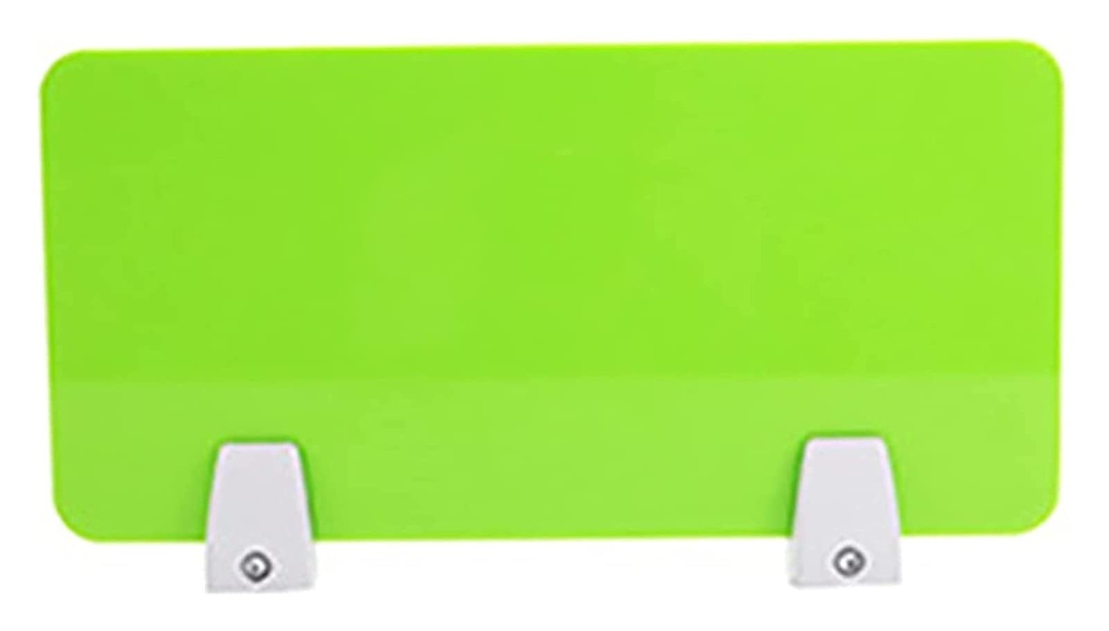 Écran acrylique vert 80x30cm pour partition de bureau (Lot de 2) avec clip de fixation mobile