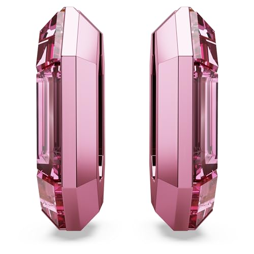 Swarovski Lucent Small Hoop Earrings, Pink Octagon-Shaped Crystals, Part of the Swarovski Lucent Collection2