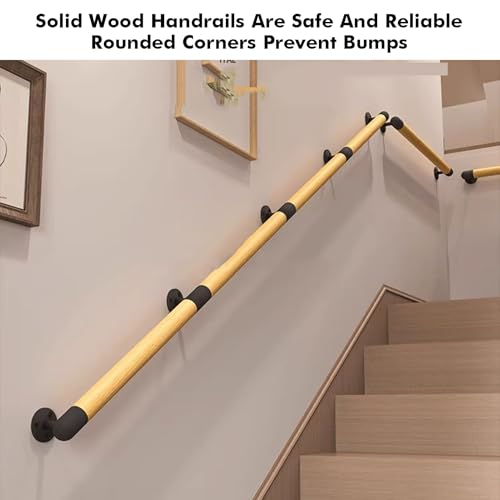 Barre d'appui de sécurité escalier bois pour personnes âgées