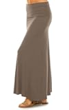 Maxi Skirt for Women- Comfy Foldover High Waist Long Flare A-Line Skirt Maxi Dress XS-3X Made in USA