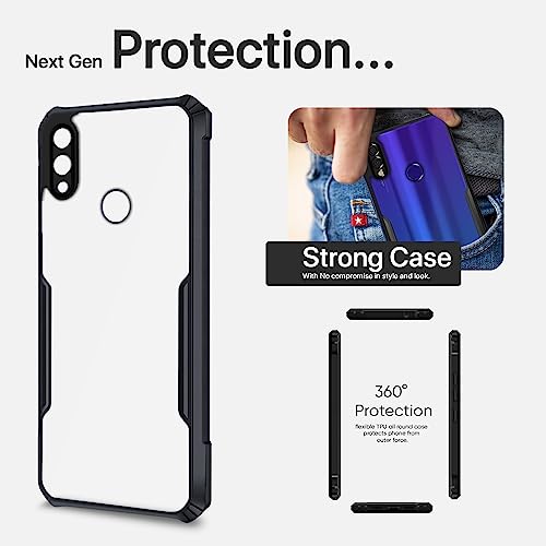 Image of Outlouders Back Cover for Mi Redmi Note 7 / Note 7 Pro /Note 7S | Ultra Hybrid Transparent | Full Camera Protection | Raised Edge | Crystal Clear Bumper Case (Black)