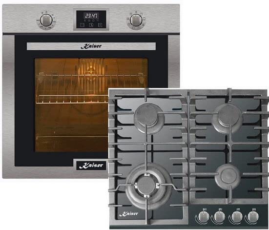 Kaiser Backofen-Set EH 6323+KCG 6383, Einbaubackofen Elektrobackofen 79L Selbstreinigend 10 Funktionen+Gaskochfeld 60cm…