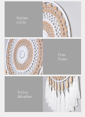 Tapiz de macramé decorativo hecho a mano: adornos con borlas para habitación y galería 6