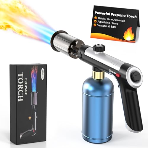 TURNRISE High-Performance Propane Blow Torch – One-Touch Max Fire for Cooking, BBQ, and Charcoal Ignition with Adjustable Turbo Flame and Safety Lock