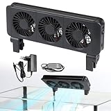 efuturetime Ventilatore per Acquario 9W, 5 velocità Regolabili, Basso Rumore, Ventilatore a Clip con Timer per Acquari da 60 cm, 3 Testa