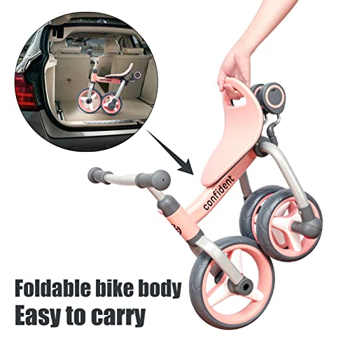 Ygjt 4 In 1 Tricycle For Toddlers Age 2-5, Folding Kids Trike Tricycles Toddler Bike With Adjustable Seat And Removable Pedal, Baby Balance Bike Ride-On Toys Gift For Baby Boys Girls Birthday #TOP6
