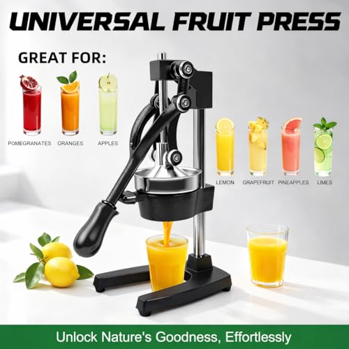 Cast Iron Juicer - Easy-to-Clean Heavy-Duty Manual Juicer, Professional Citrus Juicer Stainless Steel Lemon Squeezer - Manual Citrus Press & Orange Squeezer - Orange Juicer (Black) by Generic - Image 6