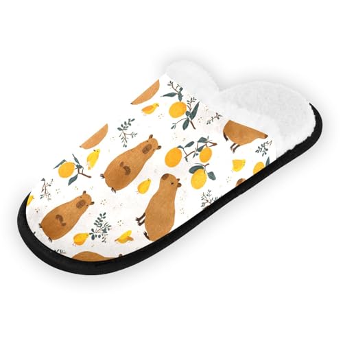 Yellow Capibara Slippers For Women Men Soft Memory Foam Non-Slip Animal Winter Indoor House Shoes Travel Slipper2