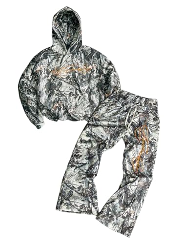 SOLY HUX Men's Tracksuit 2 Piece Outfits Camo Graphic Long