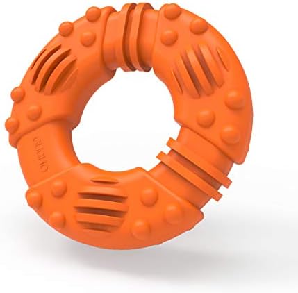 Freezable Dog Chew Toys for Teething Dogs - Lifetime Replacement Guarantee - All Natural Rubber Puppy Teether Cooling Toys for Small Dogs Puppies, Perfect Training Floating Interactive Chew Ring Toys