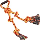 Fejapa Large Dog Rope Toys for Aggressive Chewers Pitbull Tug of War Interactive Heavy Duty Outdoor Medium Large Breed XL Dog Chew Rope Strong Durable Dog Tug Toys Tough Pull Rope with Handle