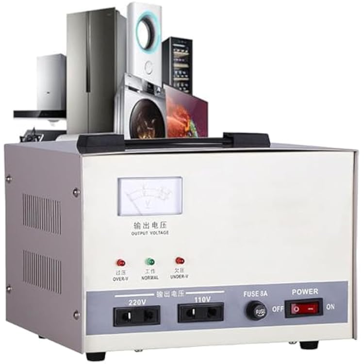 Voltage Stabilizer, Single-Phase Automatic Voltage Stabilizer, Fully Automatic Power Voltage Stabilizer, Pure Copper Air Conditioning Voltage Stabilizer, 6 Major Protections,1000W