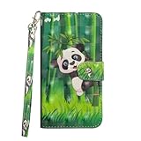 Sunrive Kompatibel mit Oukitel WP62 Hülle,Magnetisch Schaltfläche Ledertasche Schutzhülle Etui Leder Hülle Cover Handyhülle Tasche Schalen Lederhülle MEHRWEG(Panda 2)