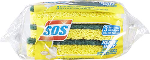 S.o.s Scrubber Sponge, Clorox Cleaning Sponge, Healthcare Cleaning And Industrial Cleaning, Heavy Duty, 3 Count (Pack Of 8) - 91029 #TOP1