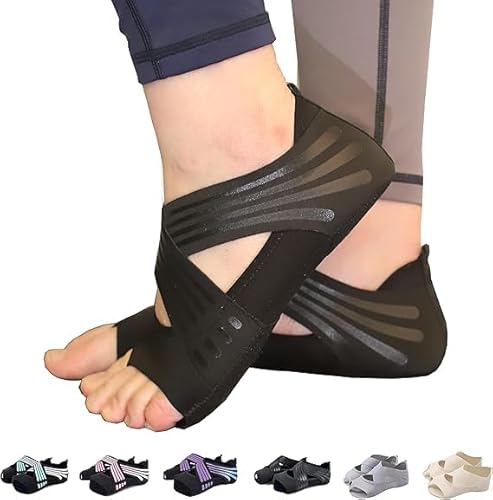 フットサポーター フットサポーター 東京バレエ団 足 女性 足裏アーチ 足裏マッサージ ヨガシューズ 体幹 滑り止め ヨガソックス ウォーク トレーニング用 姿勢 通気 保護 吸汗速乾 土踏まず 足袋構造で 履くだけで足裏アーチを形成 甲なし 足用 (ブラ