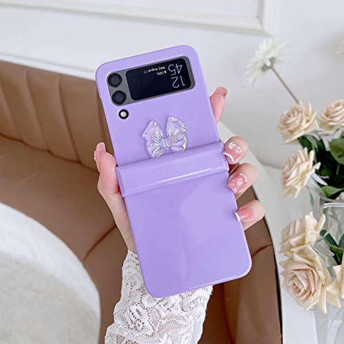 Coque Samsung Galaxy Z Flip 3 violette à dégradé mignon pour le style des femmes actives