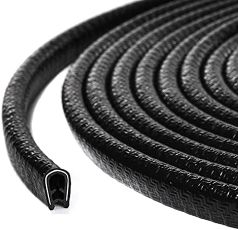 Tintvent 32Ft Car Door Edge Guards Black Universal Rubber Car Door Edge Protector U Shape Automotive Door Entry Guard, Edge Trim Fits for Sedans, Trucks, SUV, ATV, Boats