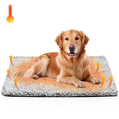 WONONE Self Warming Pet Pad, Super Soft Thermal Dog Crate Bed Pad for Crate, Sofa, Floor Washable...
