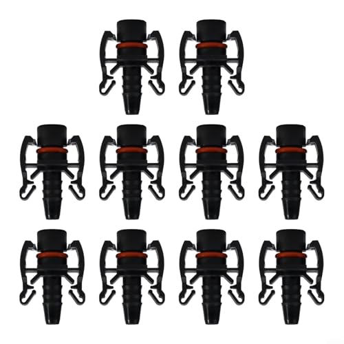 Yhenlovtt Conector recto de manguera de agua para tanque de expansión ABS negro, 10 Uds. para piezas de repuesto de sistema de refrigeración