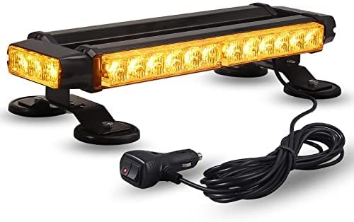 eSynic Magnetic Beacon Lights, IP65 Waterproof 30 LEDs Emergency Warning Beacon Light 7 Modes Led Flashing Beacon Magnetic Amber Strobe Light 30W Safety Beacon Lights Bar Perfect for Car Truck etc