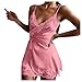 Pyjamas Loose Home Solide Confortable sous-vêtements Sexy Loose Women's Nightdress Suspender Sexy Color and Lingerie Petite Poitrine Sexy (Pink, L)