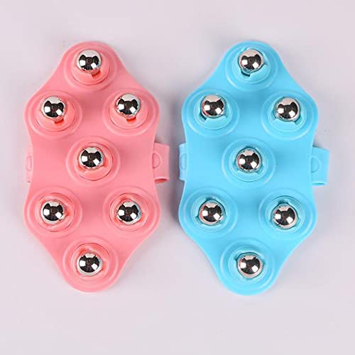 Dynwave 7 Ball Palm Shaped Lymphatic Hand Held Massager Deep Tissue Massage Pain Relief With Magnetic For Chest, Hamstrings, Full Body Care - Blue Magnetic #TOP5