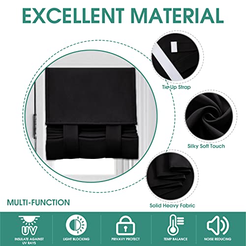 Homeideas Side Door Curtains For Door Window, Sidelight Curtains For Front Door 2 Panel, Side Door Curtains For Small Window, Privacy Door Window Covering For Glass Door, Black, W12 X L68 #TOP3