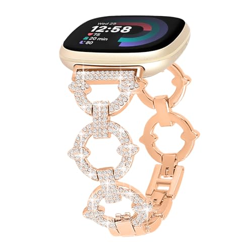 Alociaga �L���L�����^���o���h Fitbit Versa 4/Sense 2/Versa 3/Sense�o���h�Ή� �_�C�������h O�^ �X�^�C���b�V�� ���풅�p ���f�B�[�X ���߉\�ȃX�g���b�v Fitbit �X�}�[�g�E�H�b�`�p