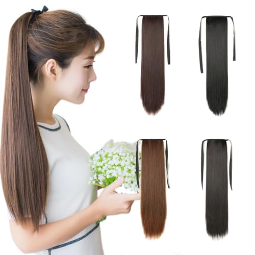 IFLY �|�j�[�e�[�� �E�B�b�O �����O �|�C���g�E�B�b�O �X�g���[�g ����45cm/55cm/65cm/75cm/85cm ���{���� �t���� �ϔM �T���T�� ���R �{�����[���A�b�v 4�F�W�J �X�[�p�[�����O (�u���b�N�u���E��, 55cm)