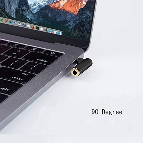 VCE 5-pak 3,5 mm męski do 3,5 mm żeński 90 stopni kąt prosty pozłacany adapter stereo jack