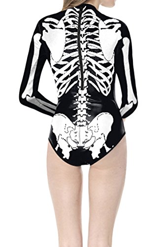 Womens Halloween 3D Skeleton Costume Cosplay Print Tights2