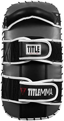 TITLE Boxing MMA Air Raid Thai Pads (Pair) - Muay Thai Pad, Thai Pad, MMA Pad, Punch Mitts, Kick Pad, Kick Boxing, MMA Equipment, Kickboxing Equipment, Karate Equipment