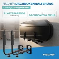 FISCHER Wandhalterung Dachbox, Halter aus Metall, mit Montagematerial, platzsparende Aufbewahrung für Garage und Keller, vielseitig verwendbar, max. Tragkraft 40 kg, schwarz – Ansicht 2