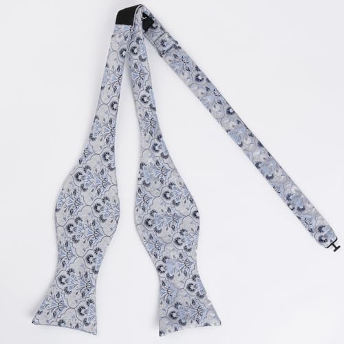 Image of Alizeal Mens 2pcs Floral Pattern Bow Tie Set | Self-tied Pocket Square Colorful Perfect for Weddings Proms Business