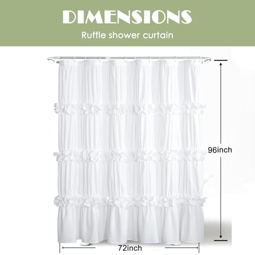 Homechoice Decor Victorian White Ruffle Shower Curtain 72" W x 96" H by Homechoice Decor - Used condition - Image 6