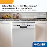 Exquisit Geschirrspüler | 9 Maßgedecke, Energieklasse E, 49 dB Geräusch | 7 Programme, Extra-Trocknung, Startzeitverzögerung, Vorspülen, Power+, Wasserschutz, Geschirrkorb | GSP59309-030E silber