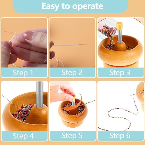 5 Pcs Bead Spinner Needles，Stainless Large Eye Curved Beading Needles，Clip-Style Beading Needles with Handle, for Beading Bracelet Necklace Jewelry Making for Clay Beads Seed Beads - Thumbnail 7