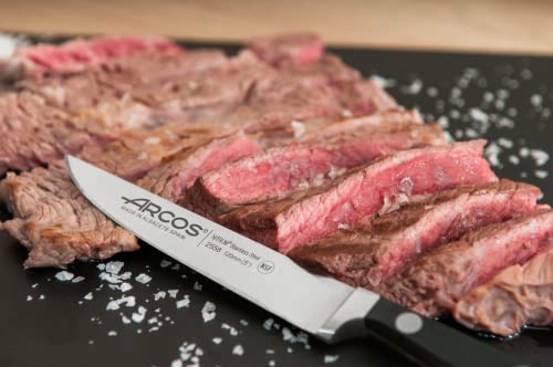 Miniatura 7 de Arcos Juego De Cuchillos Chuleteros Con Hoja De 120 Mm En Acero Inoxidable Y Mango De Polioximetileno. Set De Cuchillos De Mesa Para Carne En Estuche. Serie Clásica. Color Negro