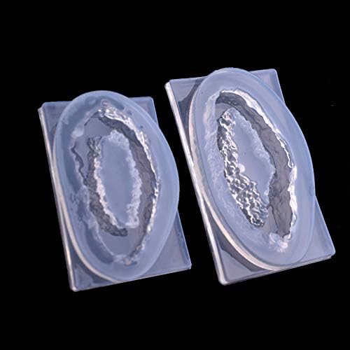 3Pcs Crystal Cluster Hole Mold Crystal Pendant Transparent Epoxy Silicone Mold for DIY Jewelry, Bookmarks, Handicrafts