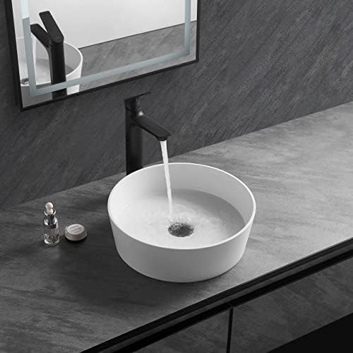 Bathroom Sink Console Sinks with Round Wash basin for Bathroom,Hotel,Bar（White） (14.96"(L)x14.96"(W)x4.72 "(H))