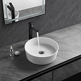 Bathroom Sink Console Sinks with Round Wash basin for Bathroom,Hotel,Bar（White） (14.96"(L)x14.96"(