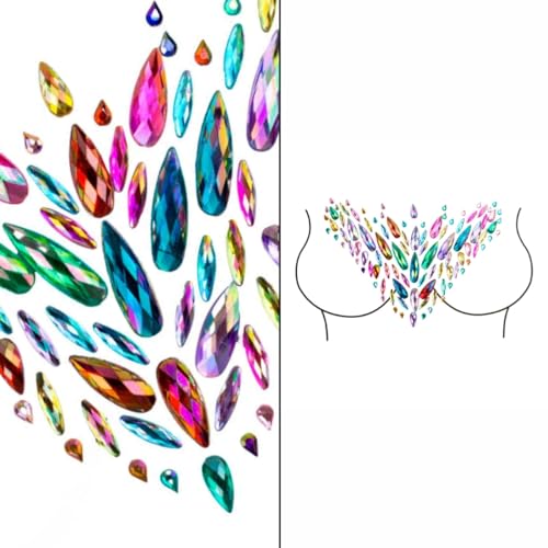 Adesivo em V Seios Colo Carnaval Pedraria Strass Autocolante