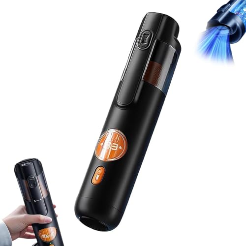 KIEYIQE Kit aspirateur à Main Intelligent 5 en 1, Mini aspirateur sans Fil avec Une Aspiration puissante de 15 kPa, dépoussiéreur Portable Rechargeable de Type C pour la Maison, la Voiture (Black-A)